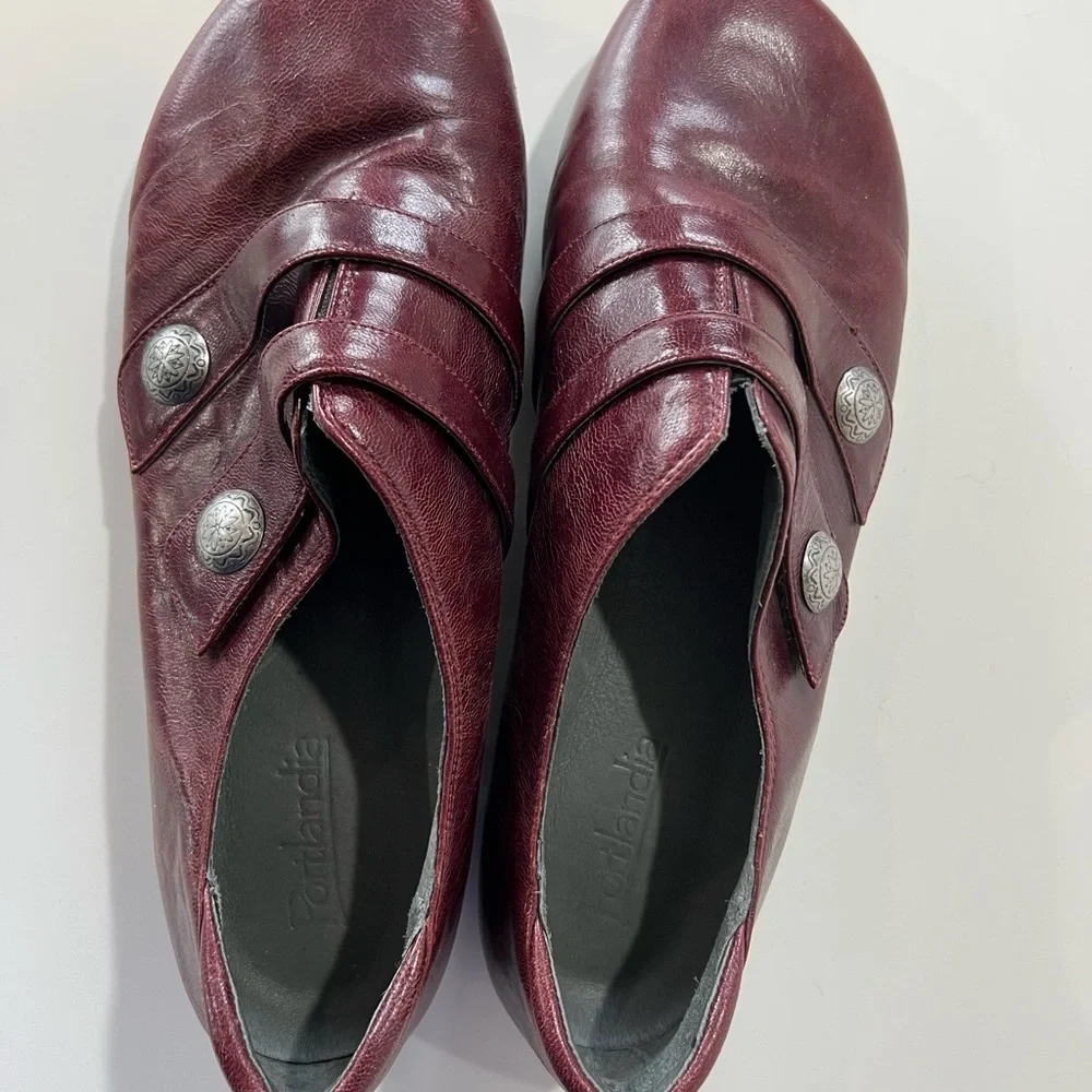 Red Leather Loafers with Vintage Charm and Sturdy Sole